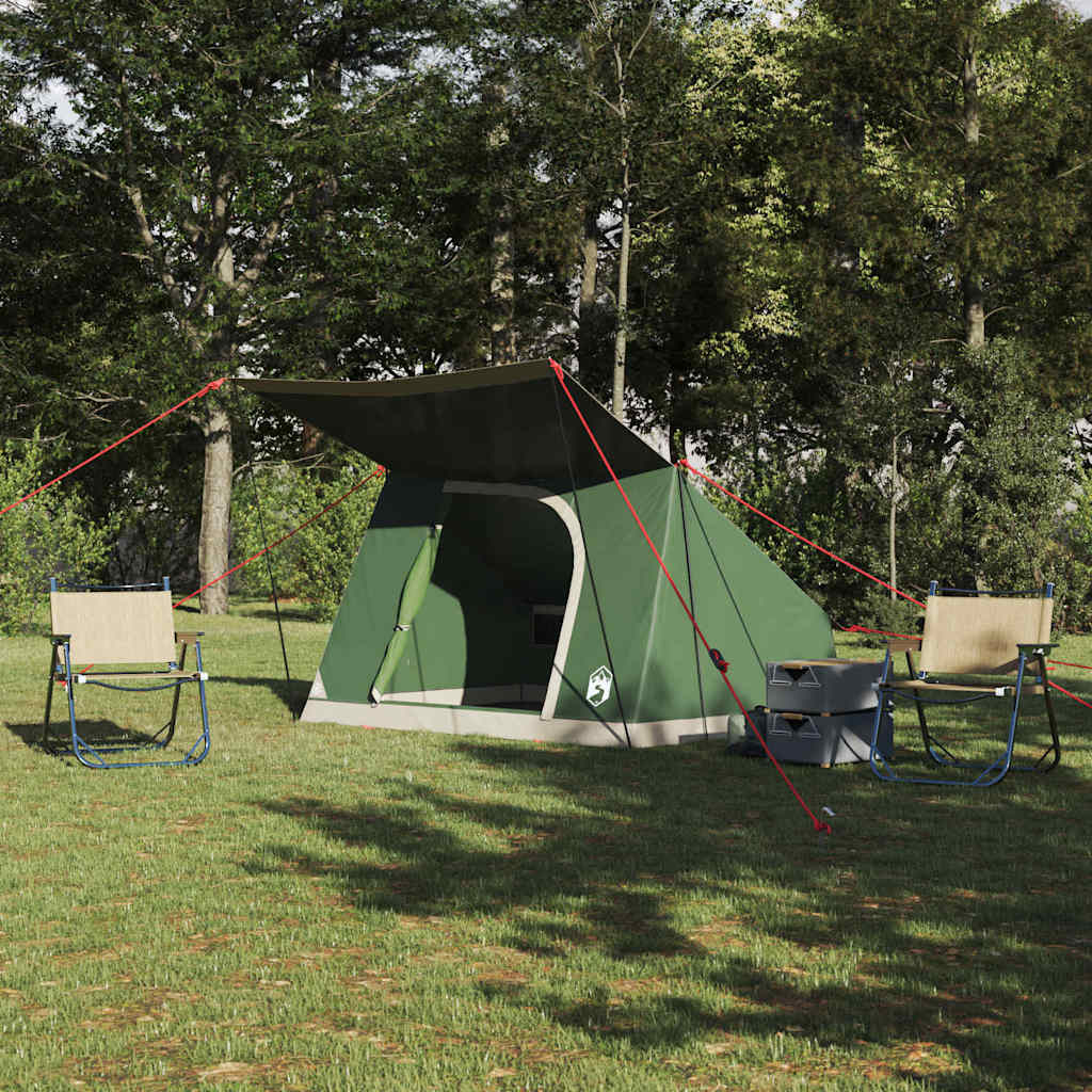 Camping Telt med tak med lagring grønn 223 x 163 x 130 cm taft