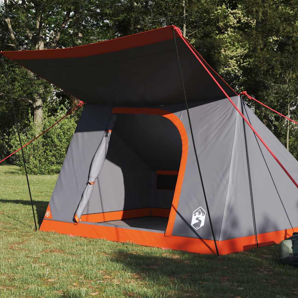 Camping Telt med tak Grå og Oransje 223 x 163 x 130 cm taft