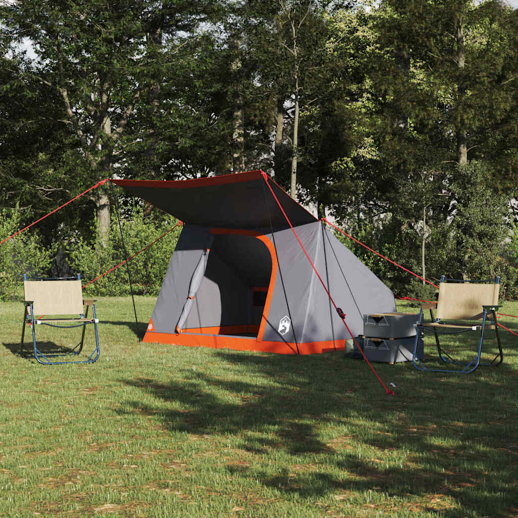 Camping Telt med tak Grå og Oransje 223 x 163 x 130 cm taft