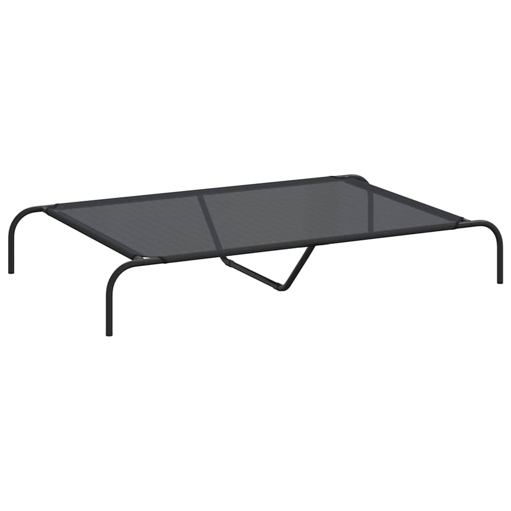 Forhøyet hundeseng svart 130x80x20 cm tekstil og stål