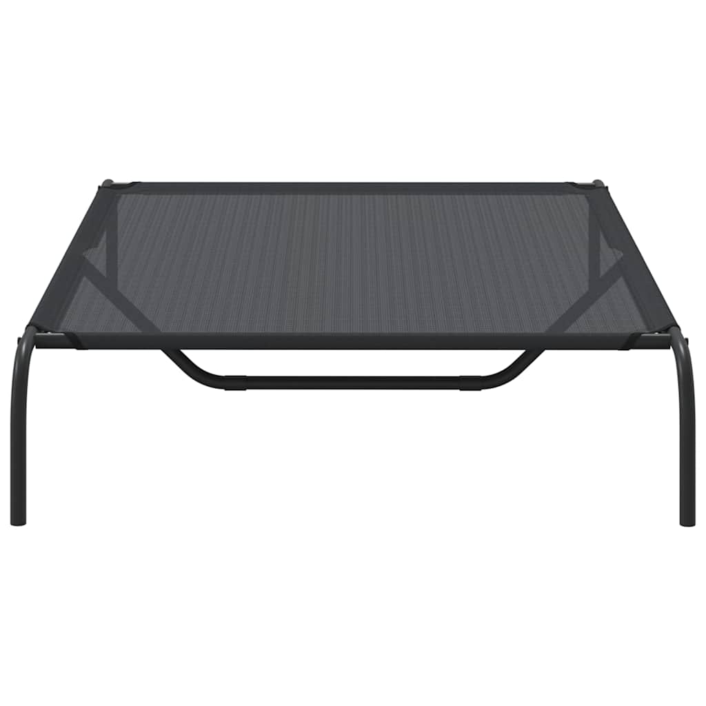 Forhøyet hundeseng svart 130x80x20 cm tekstil og stål
