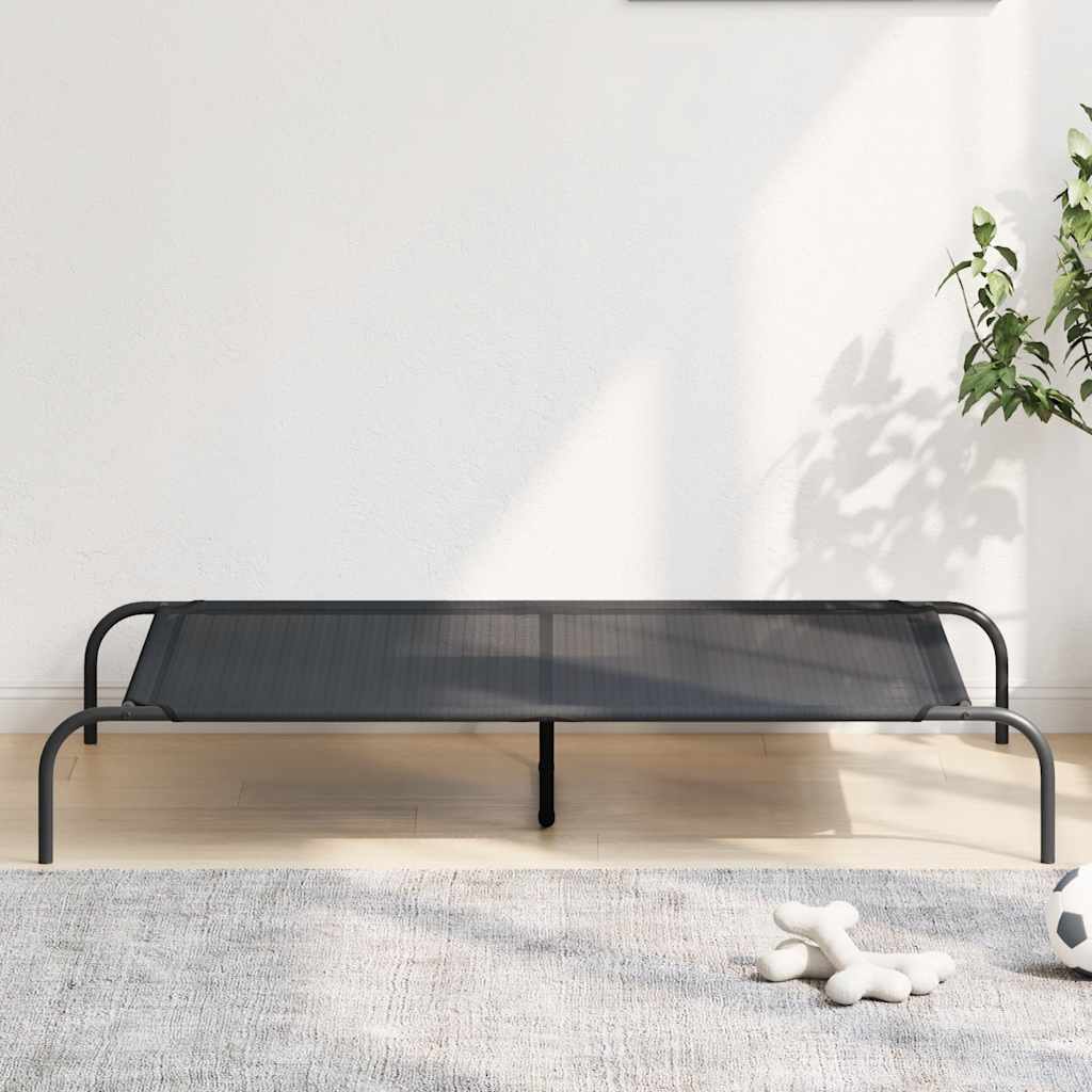 Forhøyet hundeseng svart 130x80x20 cm tekstil og stål