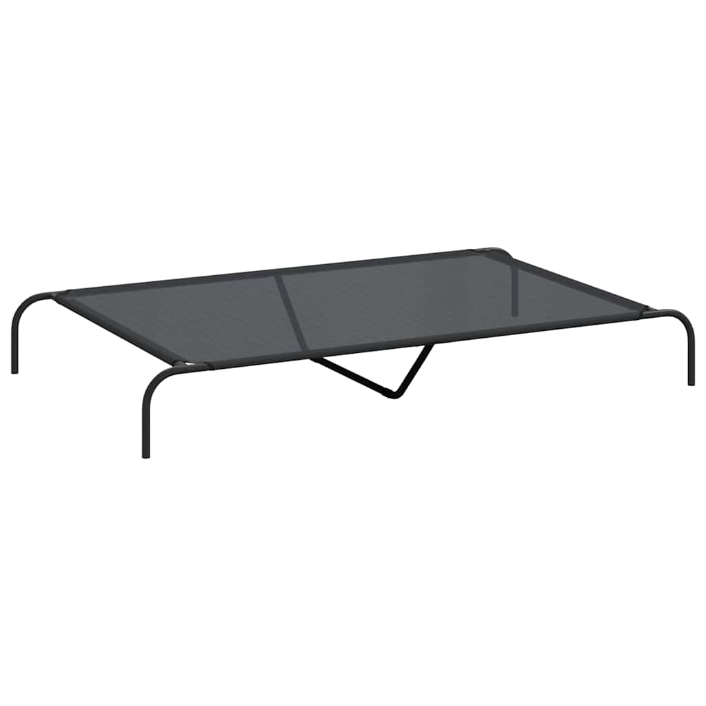 Forhøyet hundeseng svart 150x90x20 cm tekstil og stål