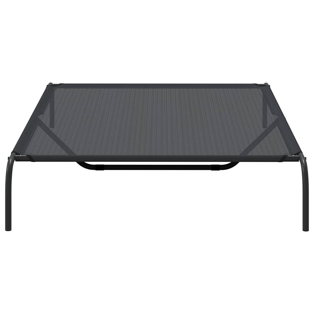 Forhøyet hundeseng svart 150x90x20 cm tekstil og stål