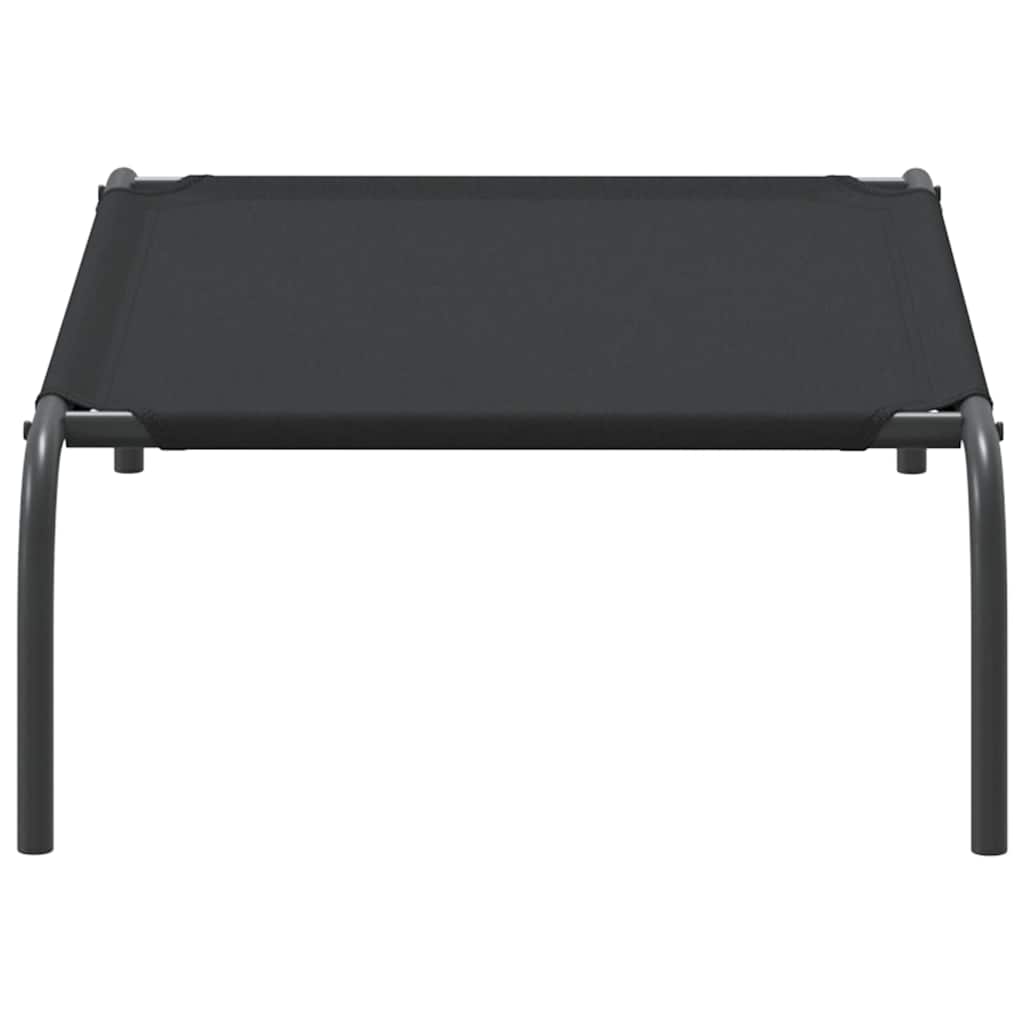 Forhøyet hundeseng svart 90x50x20 cm tekstil og stål