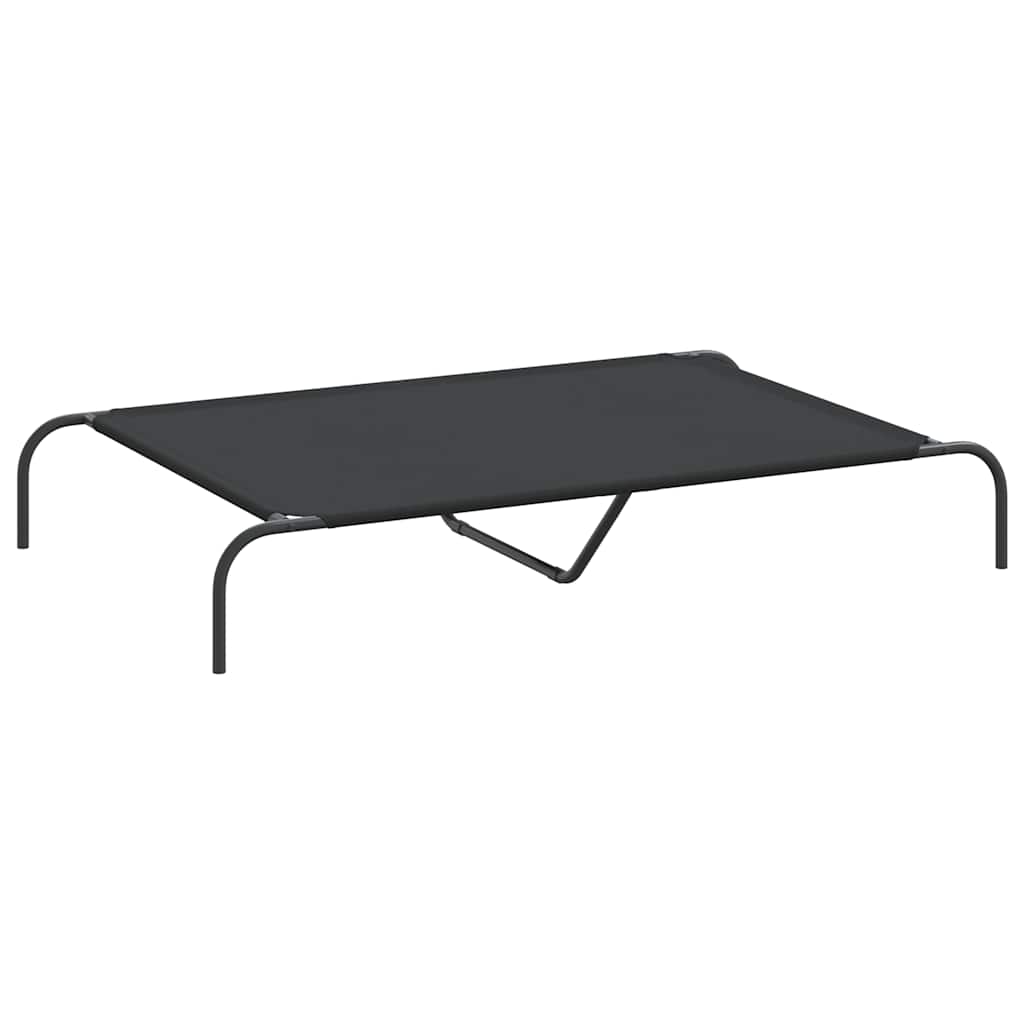Forhøyet hundeseng svart 130x80x20 cm tekstil og stål