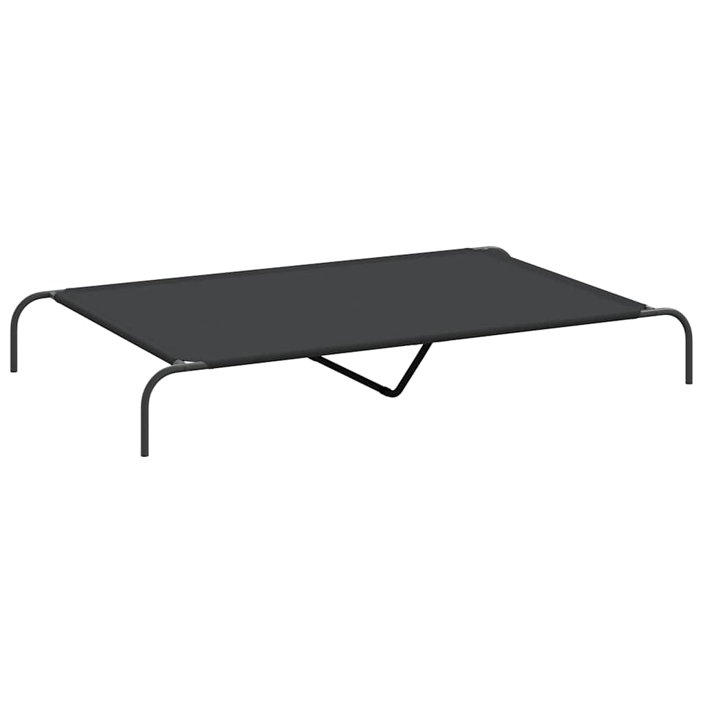 Forhøyet hundeseng svart 150x90x20 cm oxfordstoff og stål