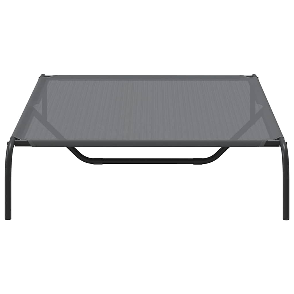Forhøyet hundeseng grå 130x80x20 cm tekstil og stål