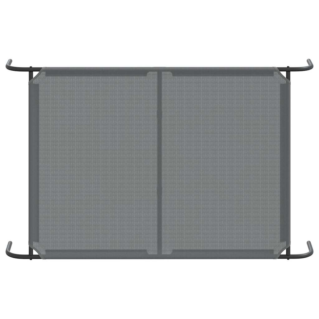 Forhøyet hundeseng grå 130x80x20 cm tekstil og stål