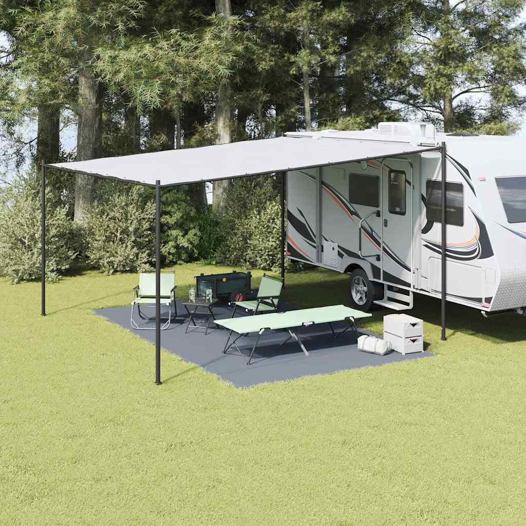 Teppe til telt Blå og grå 500 × 300 cm Polyethylen