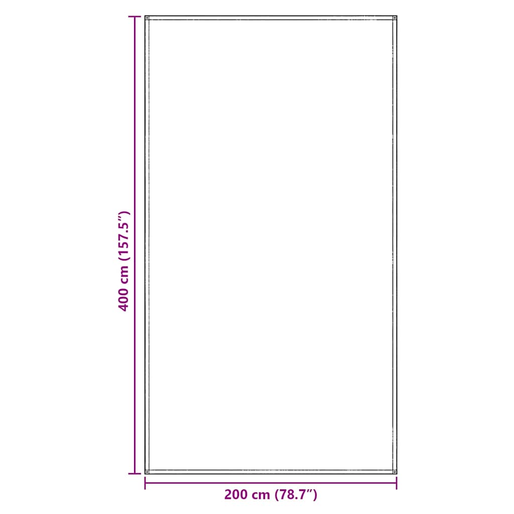 Teppe til telt Lysegrå 400 x 200 cm Polyethylen
