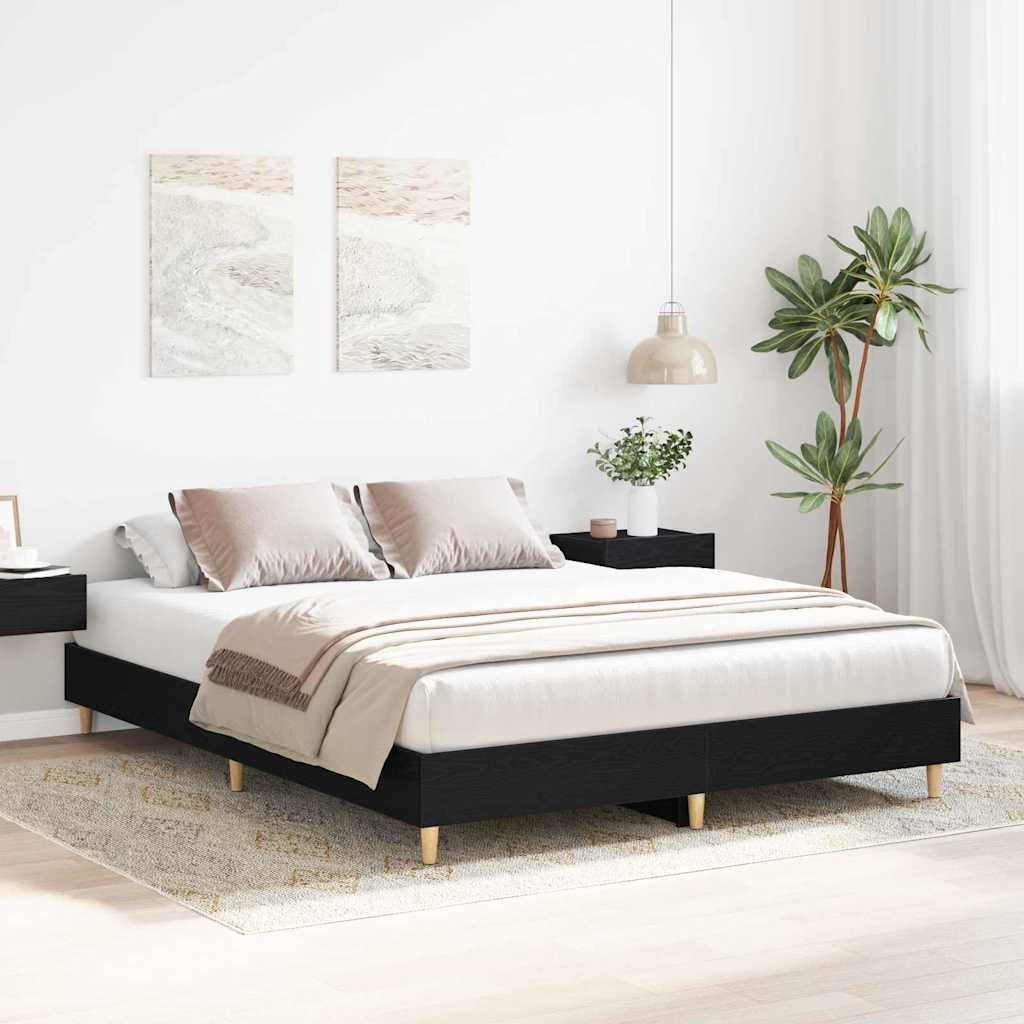 Sengestamme Svart Eik 203 x 153 x 25 cm Konstruert tre