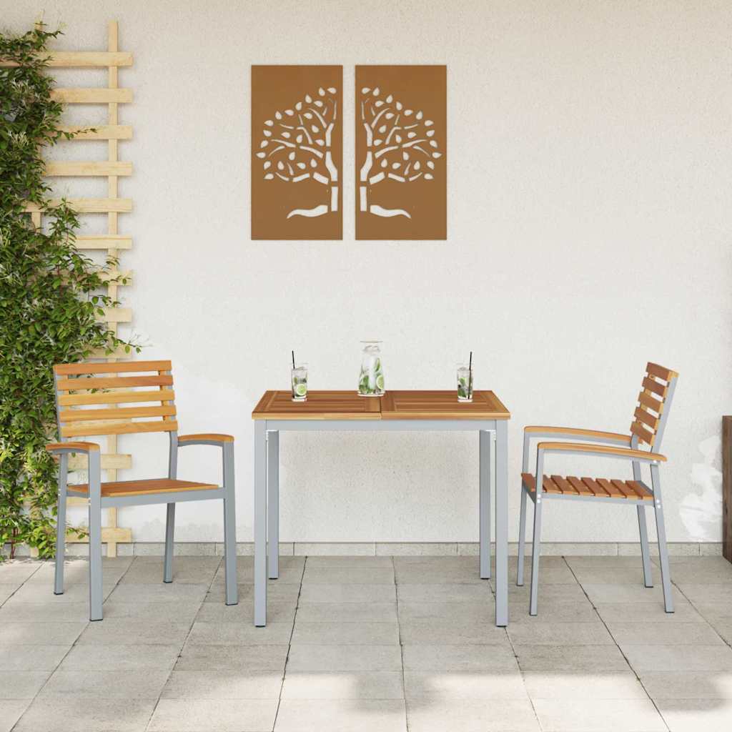 Hage Stol 2 pcs Brun 56 x 57 x 87 cm Solid akasietre