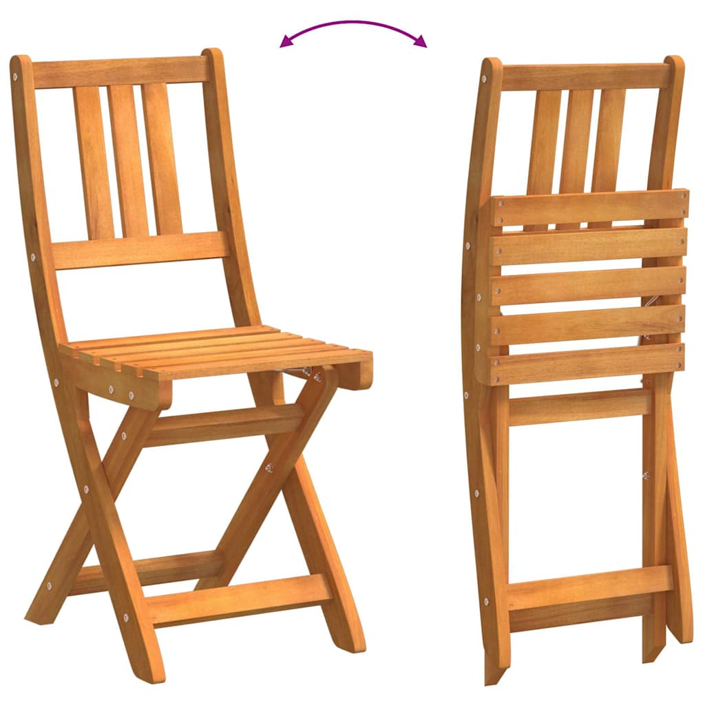 Utendørs Bistro Stoler med pute 2 pcs Solid akasietre