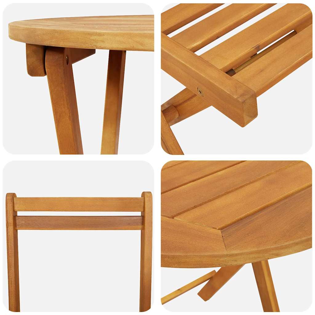 Hage Spisegruppe med pute 3 pcs Olje naturlig Solid akasietre