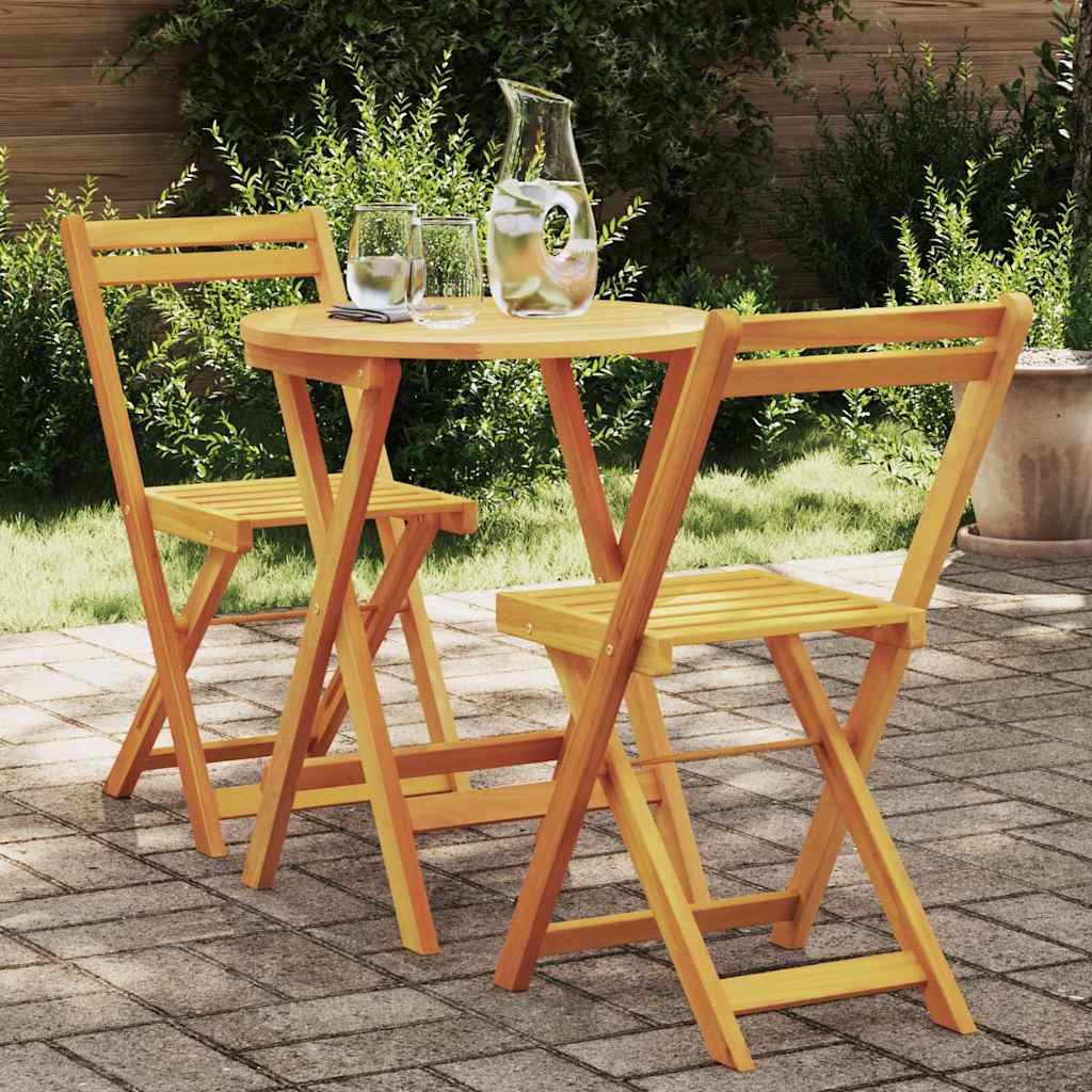 Hage Spisegruppe med pute 3 pcs Olje naturlig Solid akasietre