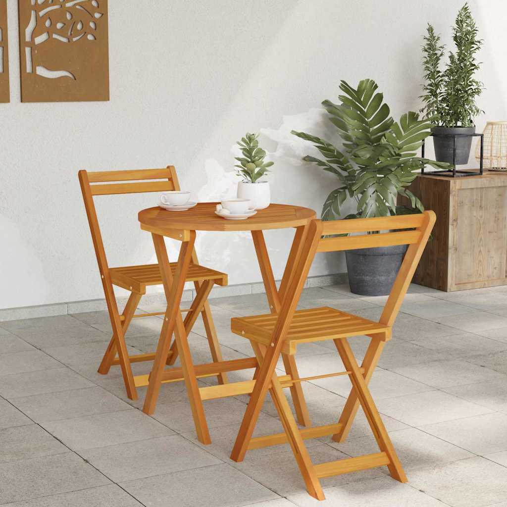 Hage Spisegruppe med pute 3 pcs Olje naturlig Solid akasietre