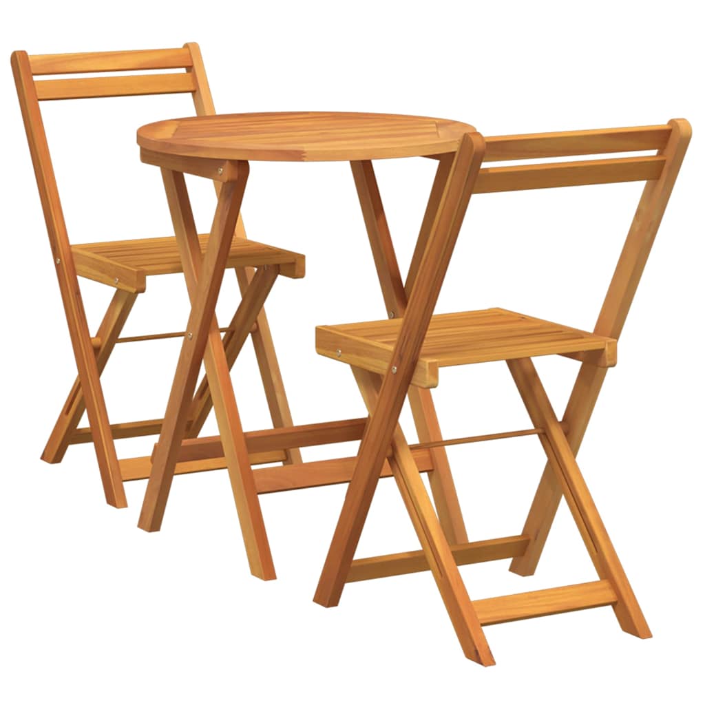 Hage Spisegruppe med pute 3 pcs Olje naturlig Solid akasietre