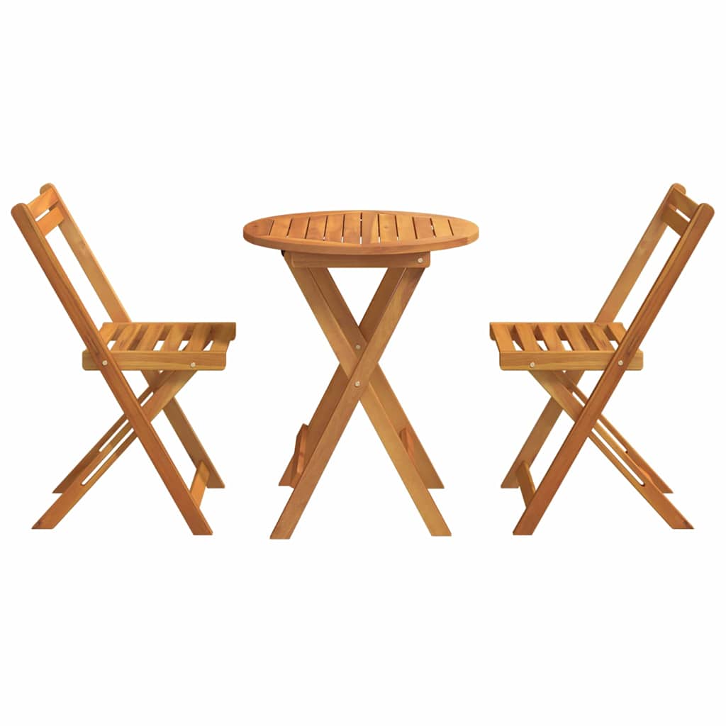 Hage Spisegruppe med pute 3 pcs Olje naturlig Solid akasietre