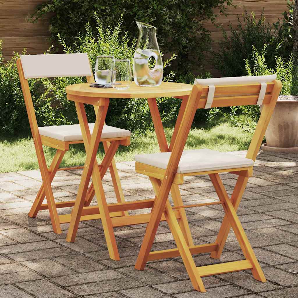 Hage Bistro Sett med pute 3 pcs Brun heltre akasie