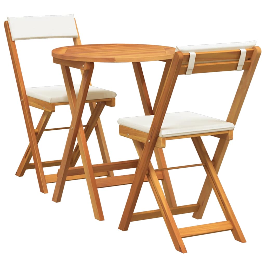 Hage Bistro Sett med pute 3 pcs Brun heltre akasie