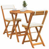 Hage Bistro Sett med pute 3 pcs Brun heltre akasie