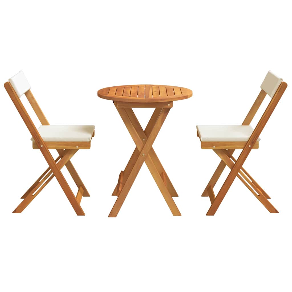 Hage Bistro Sett med pute 3 pcs Brun heltre akasie