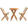 Hage Bistro Sett med pute 3 pcs Brun heltre akasie