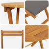 Hage Bistro Sett med pute 3 pcs Brun heltre akasie