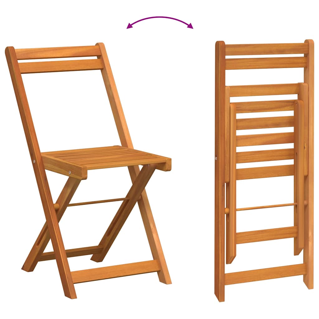 Hage Bistro Sett med pute 3 pcs Brun heltre akasie