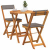 Hage Bistro Sett med pute 3 pcs Brun heltre akasie