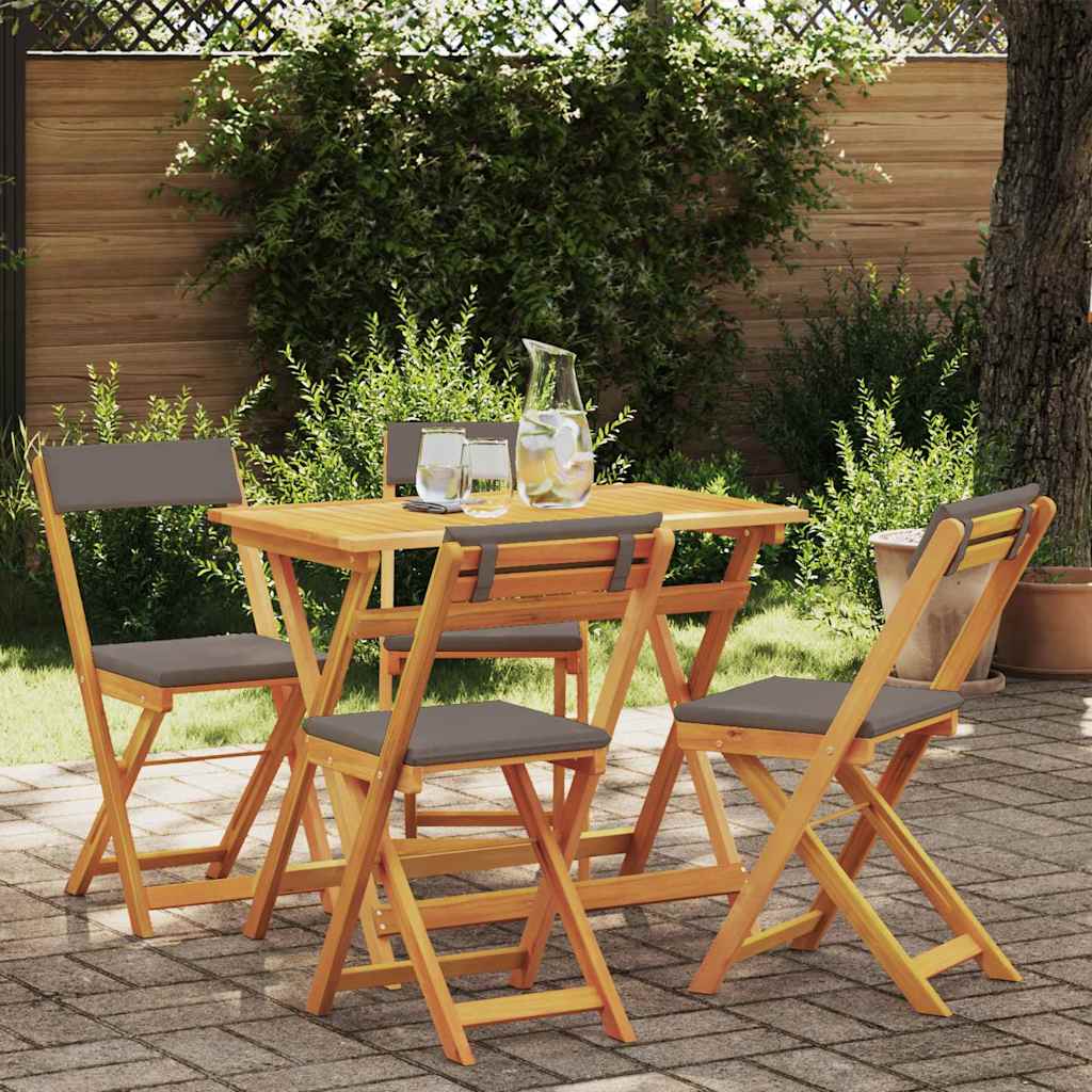 Bistrosett 5 pcs Brun heltre akasie