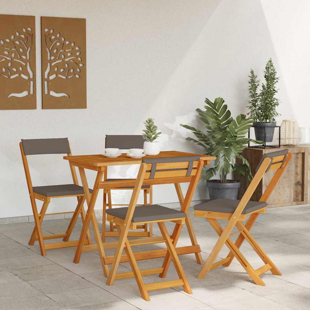 Bistrosett 5 pcs Brun heltre akasie