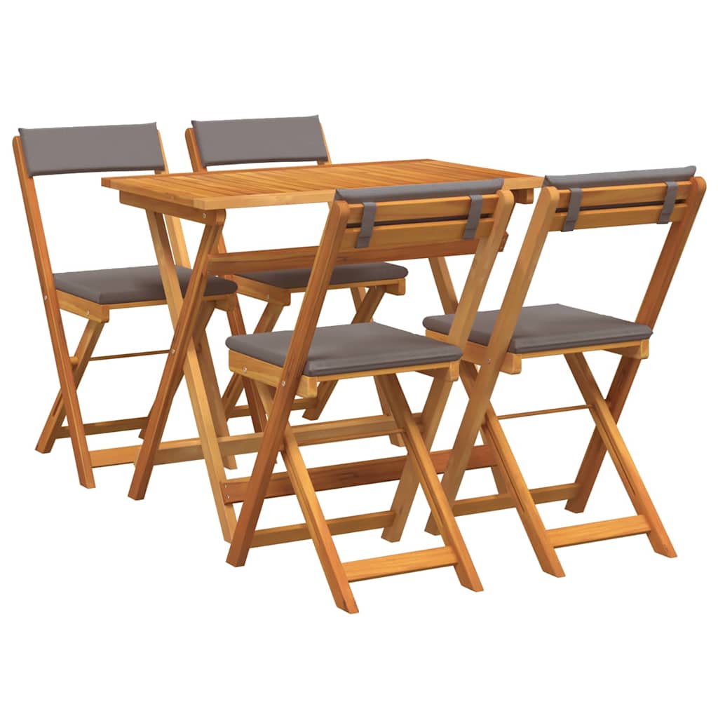 Bistrosett 5 pcs Brun heltre akasie