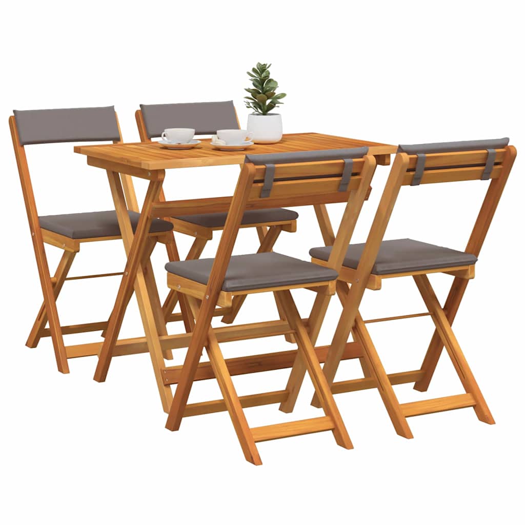 Bistrosett 5 pcs Brun heltre akasie