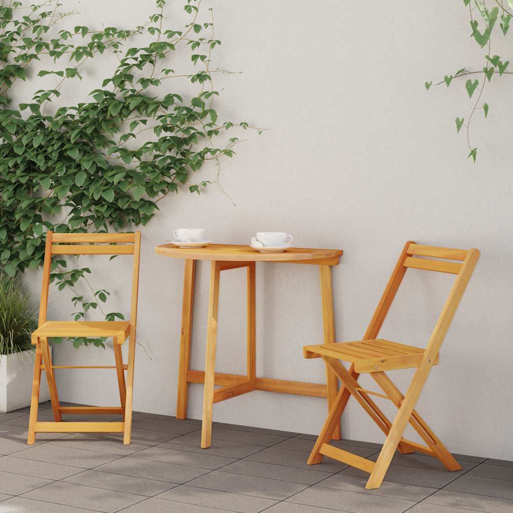 Bistrosett 3 pcs Brun heltre akasie