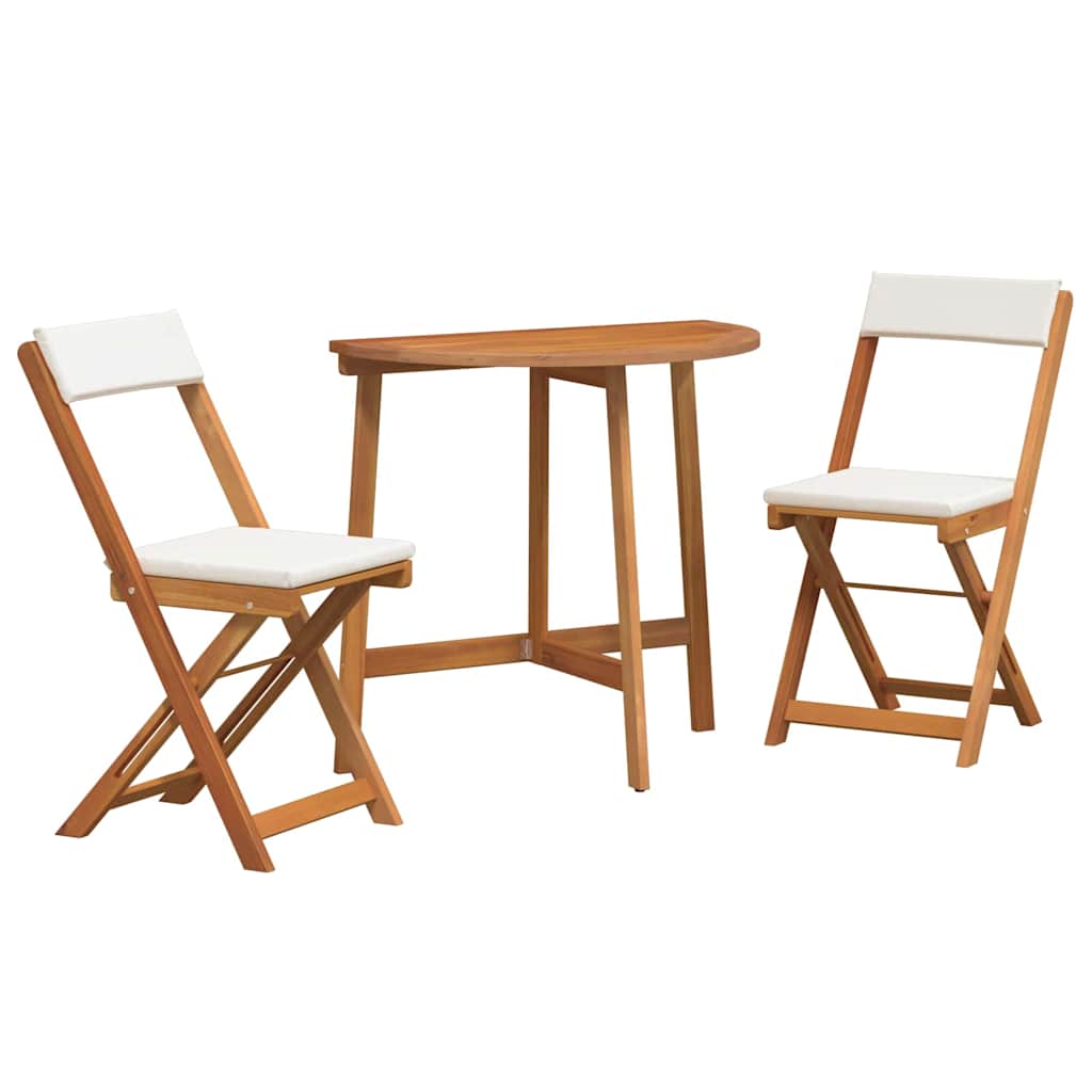 Bistrosett 3 pcs Brun heltre akasie