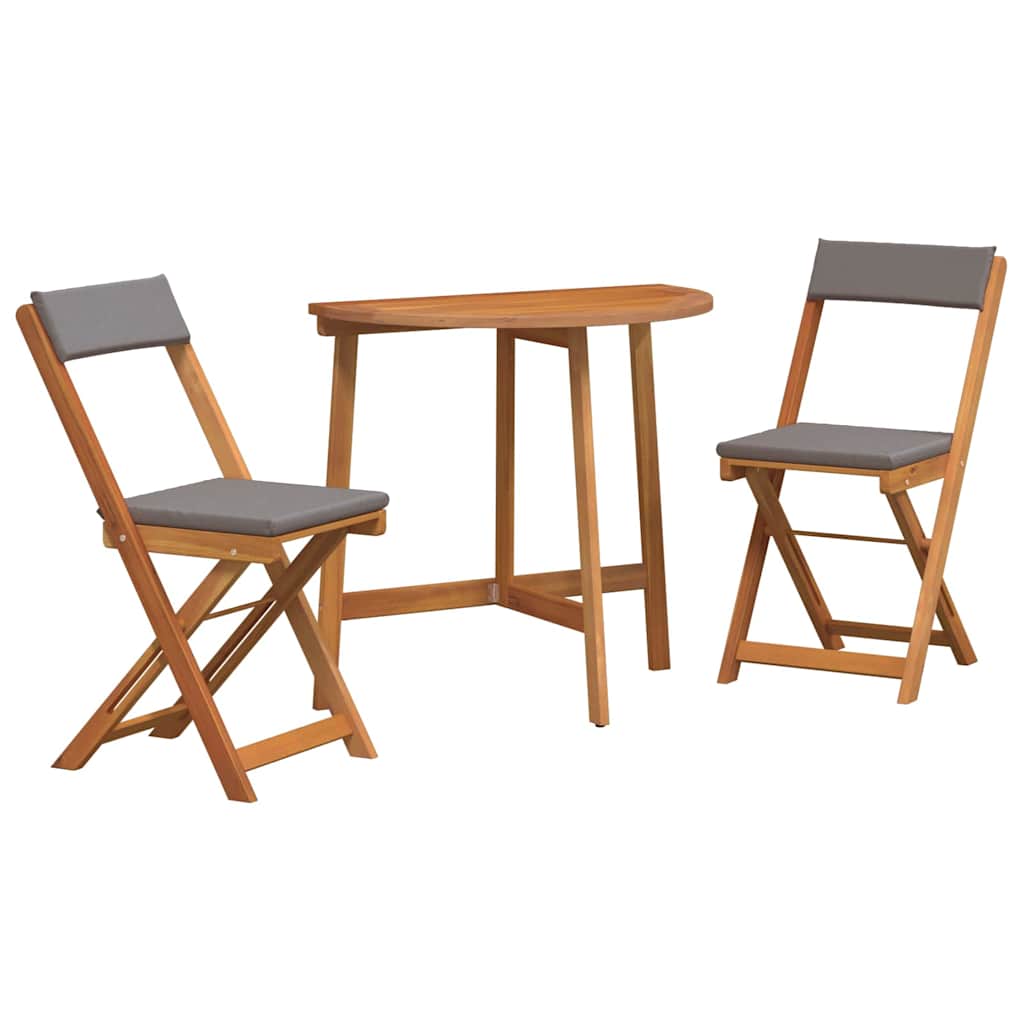 Bistrosett 3 pcs Brun heltre akasie