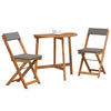 Bistrosett 3 pcs Brun heltre akasie