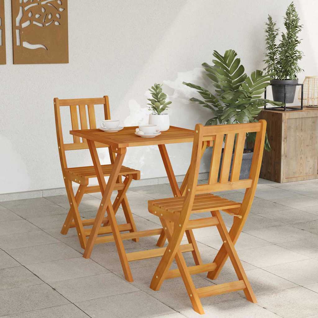 Bistrosett 3 pcs Brun heltre akasie