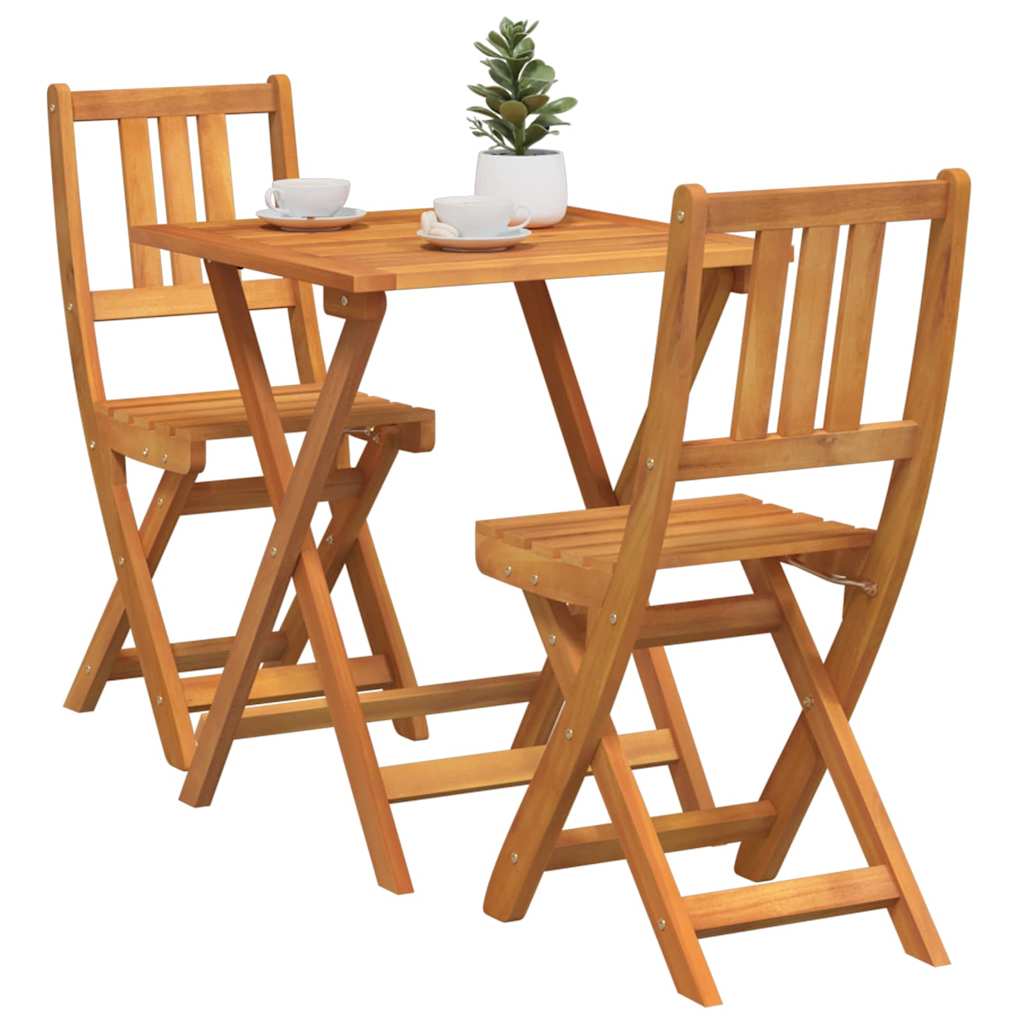 Bistrosett 3 pcs Brun heltre akasie