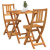 Bistrosett 3 pcs Brun heltre akasie