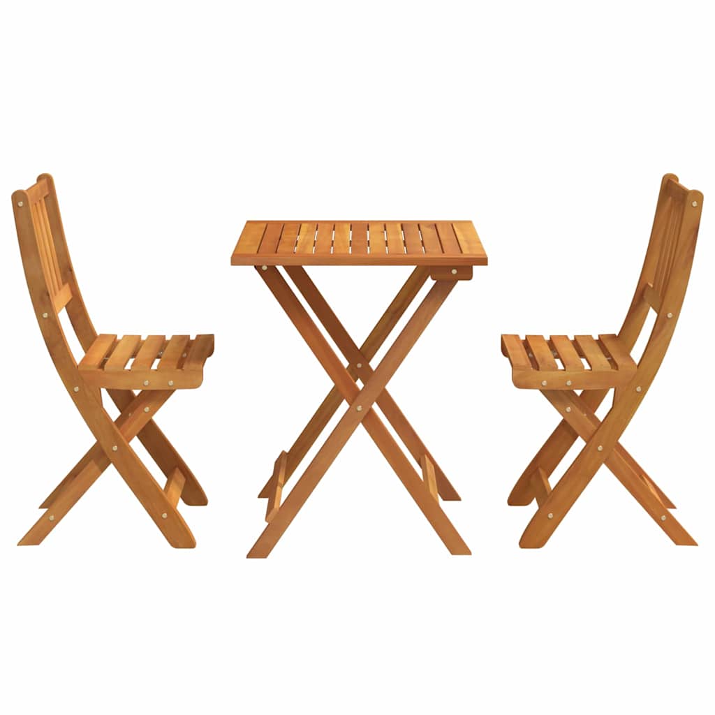 Bistrosett 3 pcs Brun heltre akasie