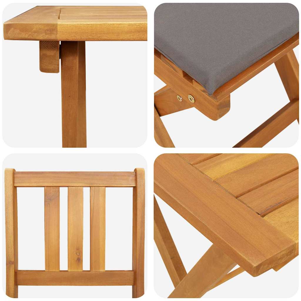 Bistrosett 3 pcs Brun heltre akasie