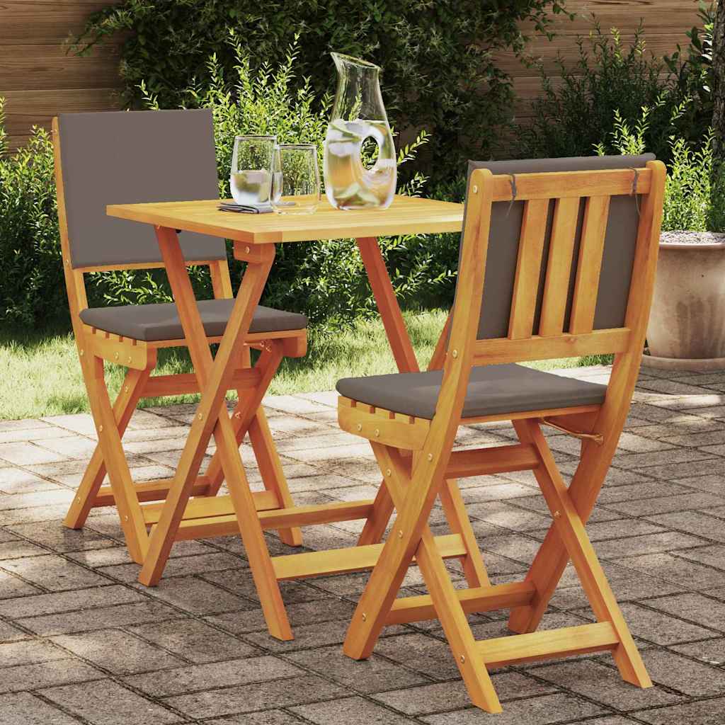 Bistrosett 3 pcs Brun heltre akasie