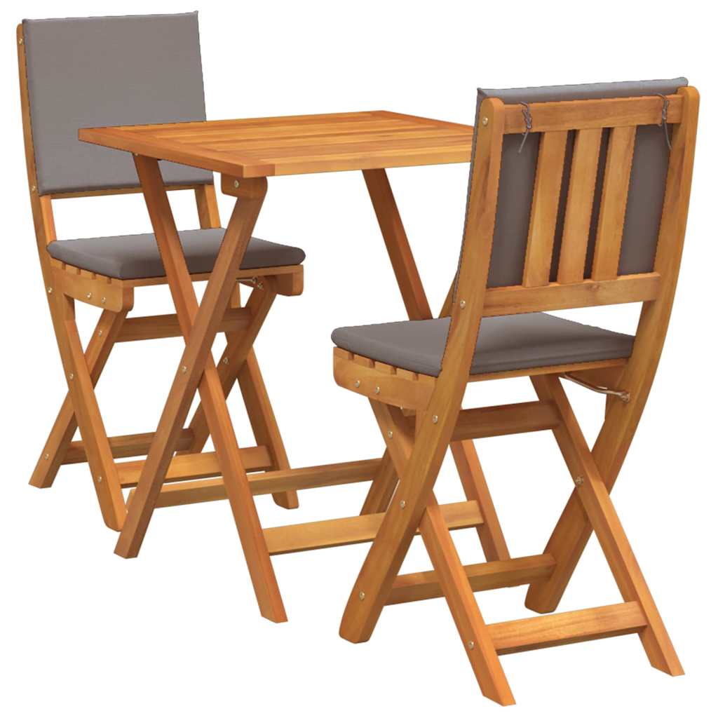 Bistrosett 3 pcs Brun heltre akasie