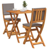 Bistrosett 3 pcs Brun heltre akasie