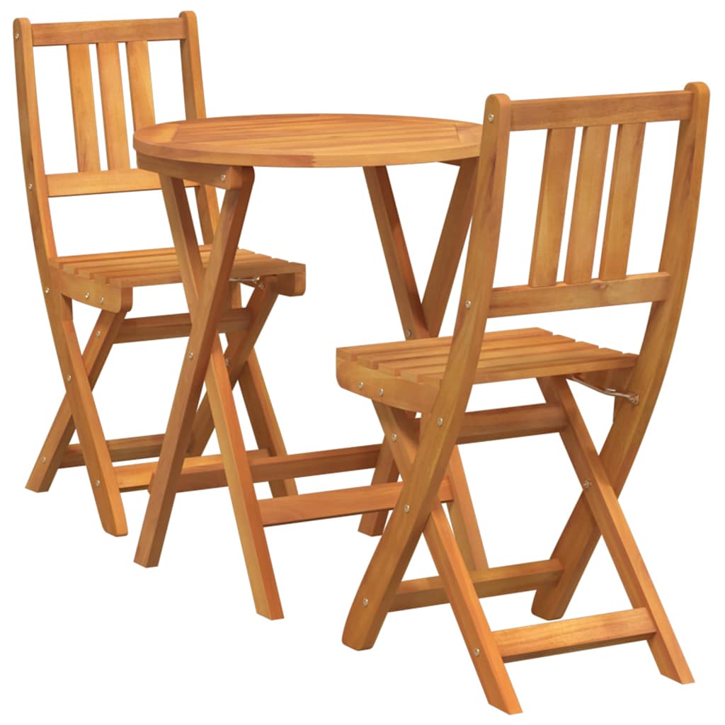 Bistrosett 3 pcs Brun heltre akasie