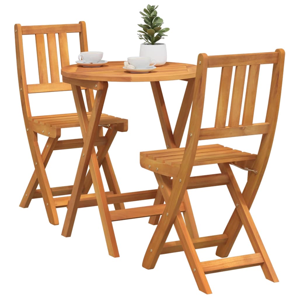 Bistrosett 3 pcs Brun heltre akasie