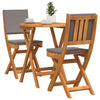 Bistrosett 3 pcs Brun heltre akasie